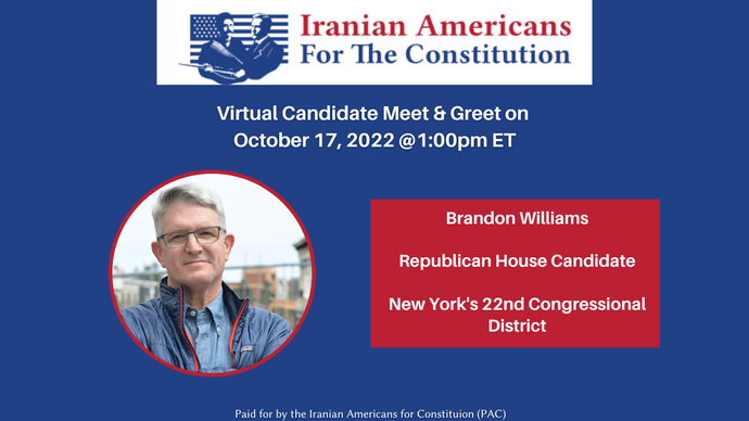 Virtual Candidate Meet & Greet Brandon Williams on October 17, 2022 @1:00pm ET